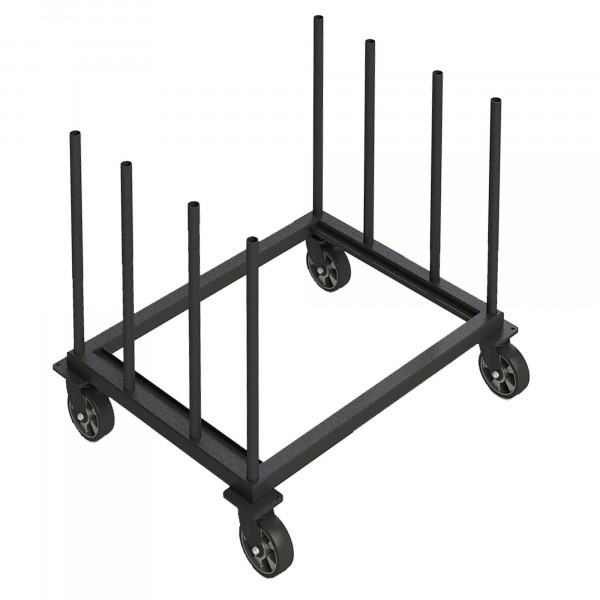 Window stand black on wheels